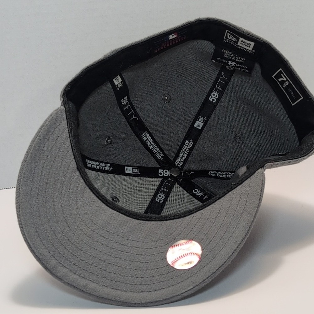 Miami Marlins New Era‎ 59FIFTY Gray Basebat Players Hat Men's 7 5/8 Cap Florida - Picture 5 of 6